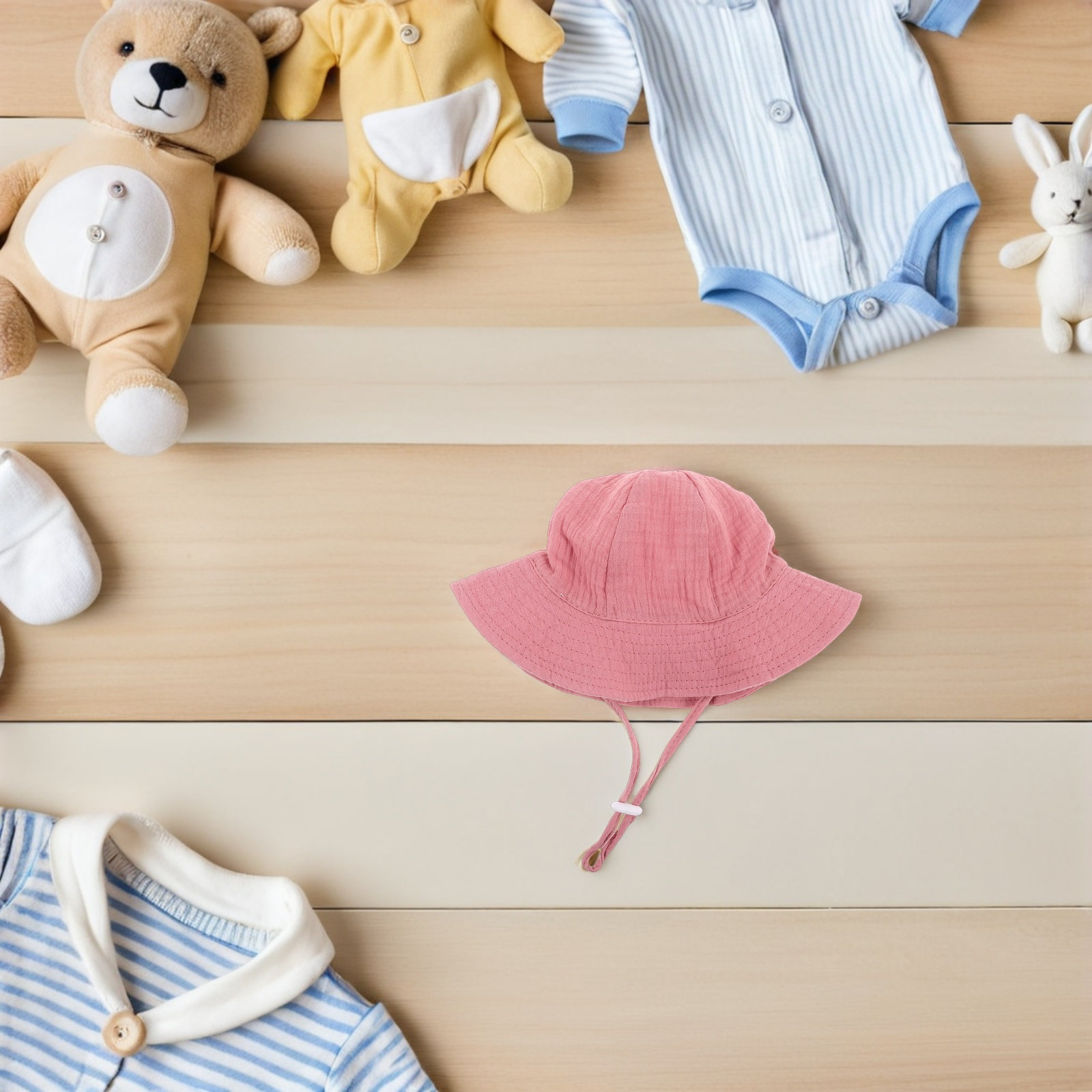 Soft Breathable Baby Cotton Bu - Sun Hat Wide Brim ulasan dan harga