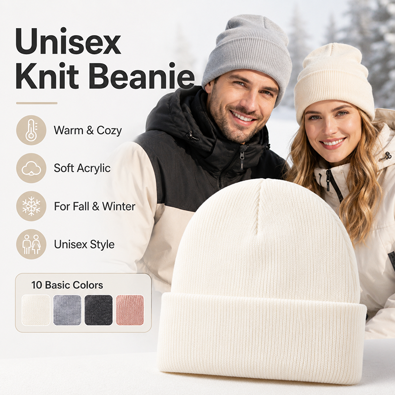 Unisex Knit Beanie Warm Acryli - Beanie Cuffed Knit ulasan dan harga