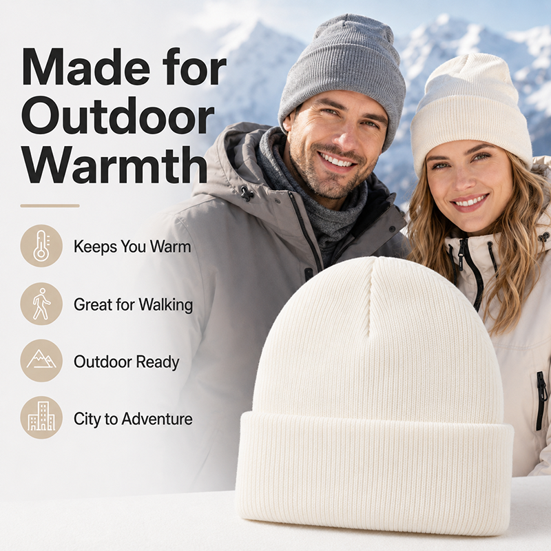 Unisex Knit Beanie Warm Acryli - Beanie Cuffed Knit ulasan dan harga