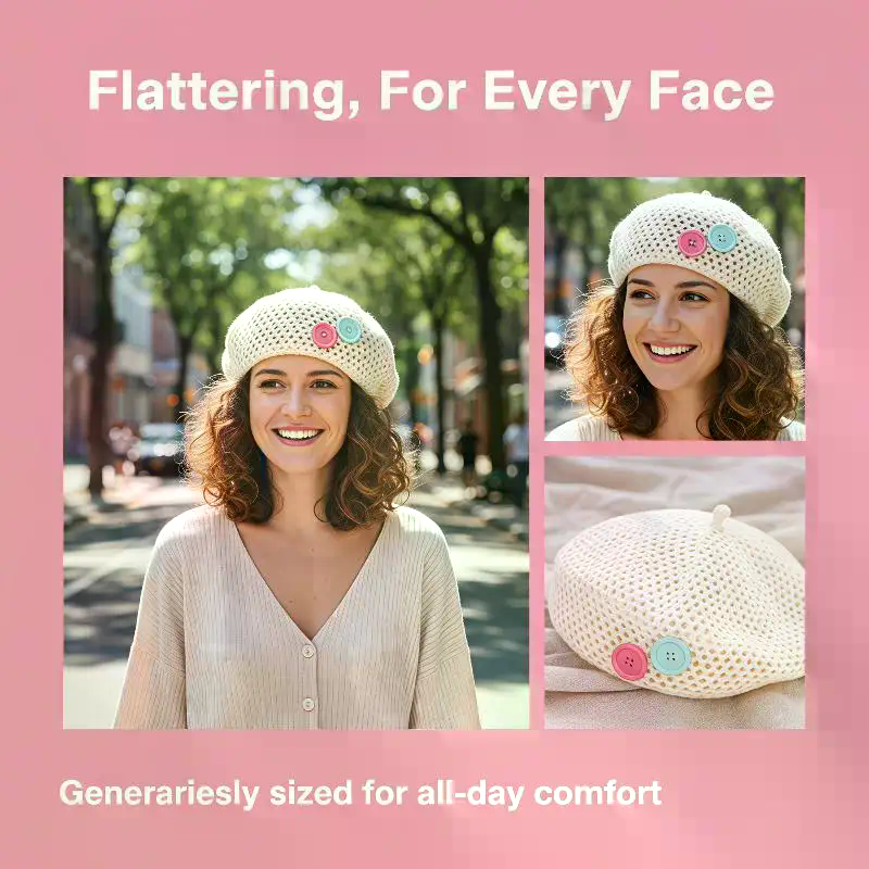 Japanese Style Straw Beret for - Beret French Wool ulasan dan harga