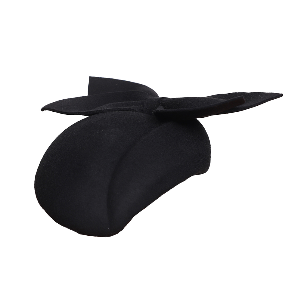 FS Black White Wool Fascinator - Beret French Wool ulasan dan harga