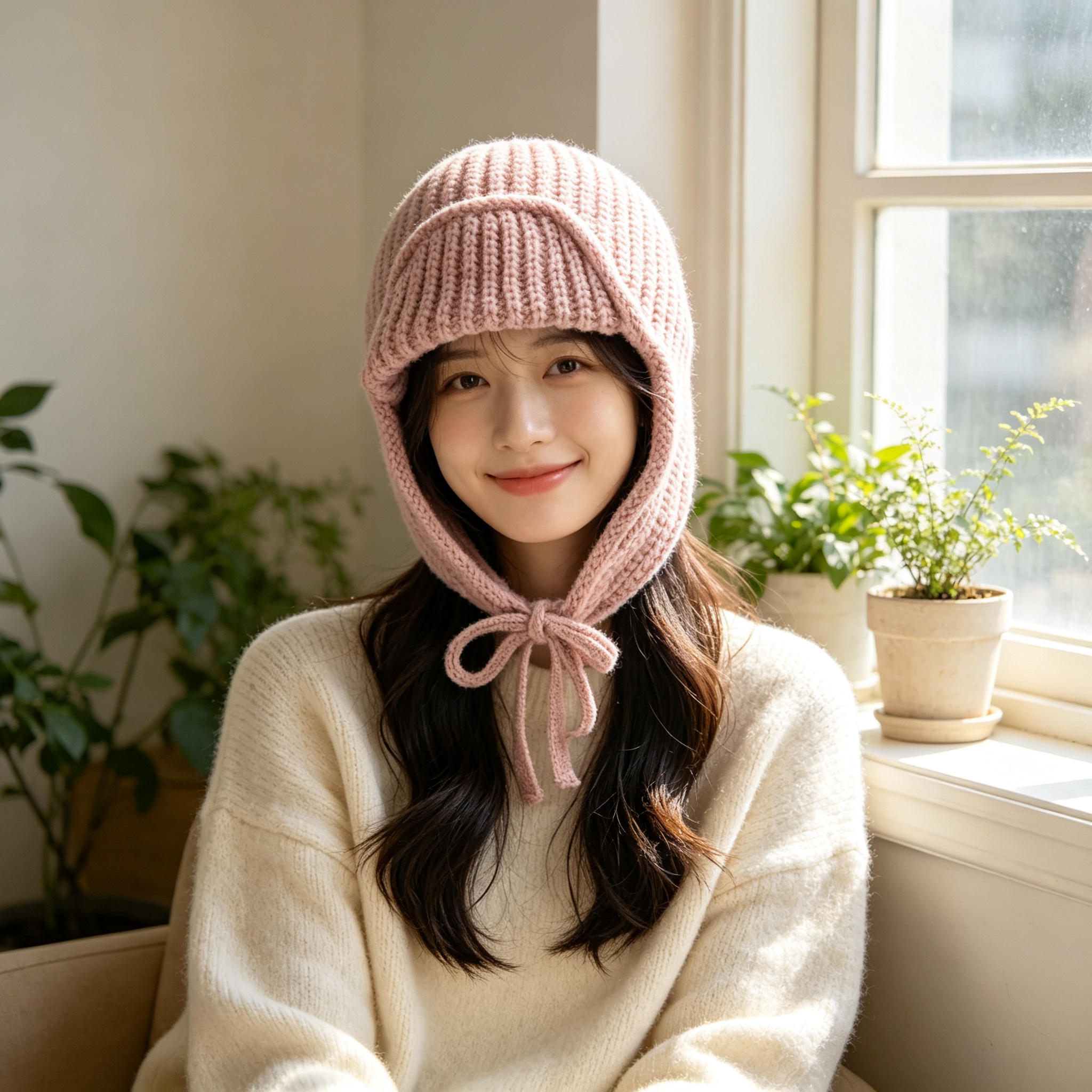 Autumn Winter Knit Earflap Bea - Trapper Hat Ear Flap ulasan dan harga