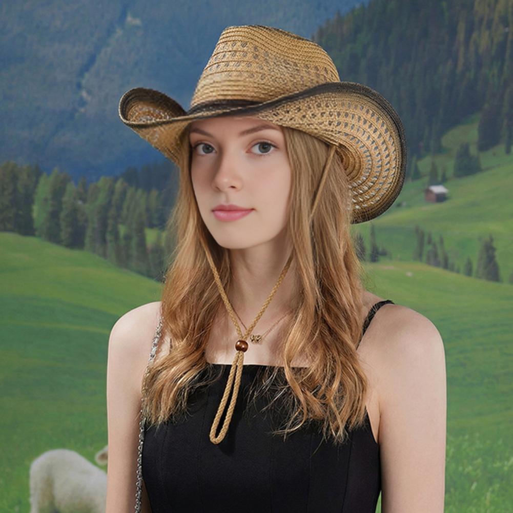 Straw Hat Men Women Spring Sum - Cowboy Hat Straw ulasan dan harga