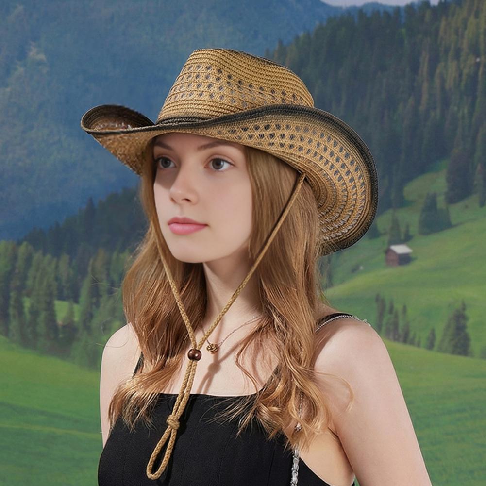 Straw Hat Men Women Spring Sum - Cowboy Hat Straw ulasan dan harga