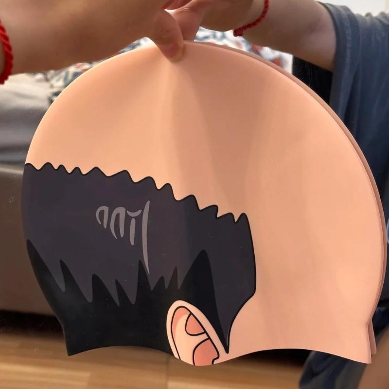 #@Funny Bald Head Swim Cap - M - Swim Hat Silicone ulasan dan harga