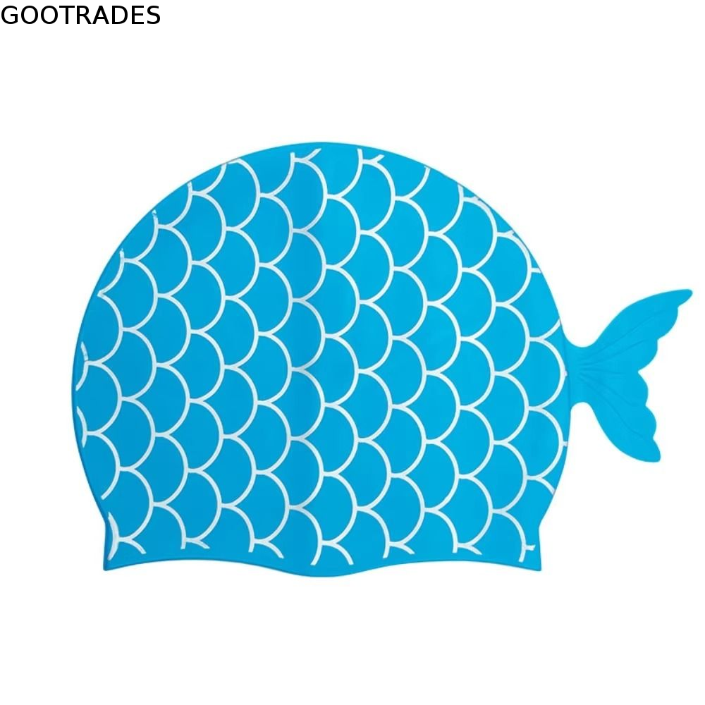 Cute Fish Children Swim Cap Ca - Swim Hat Silicone ulasan dan harga