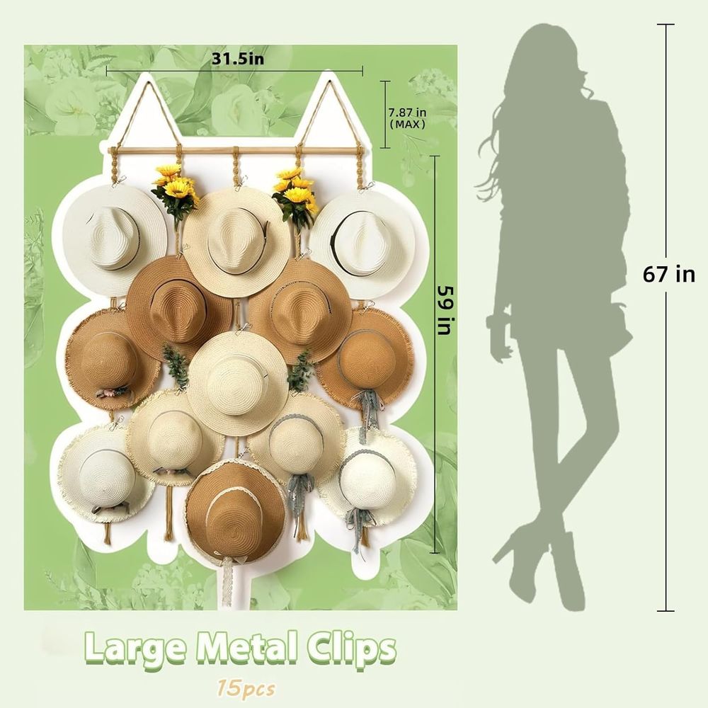 Hat Organizer Rack or Wall 15  - Sun Hat Wide Brim ulasan dan harga