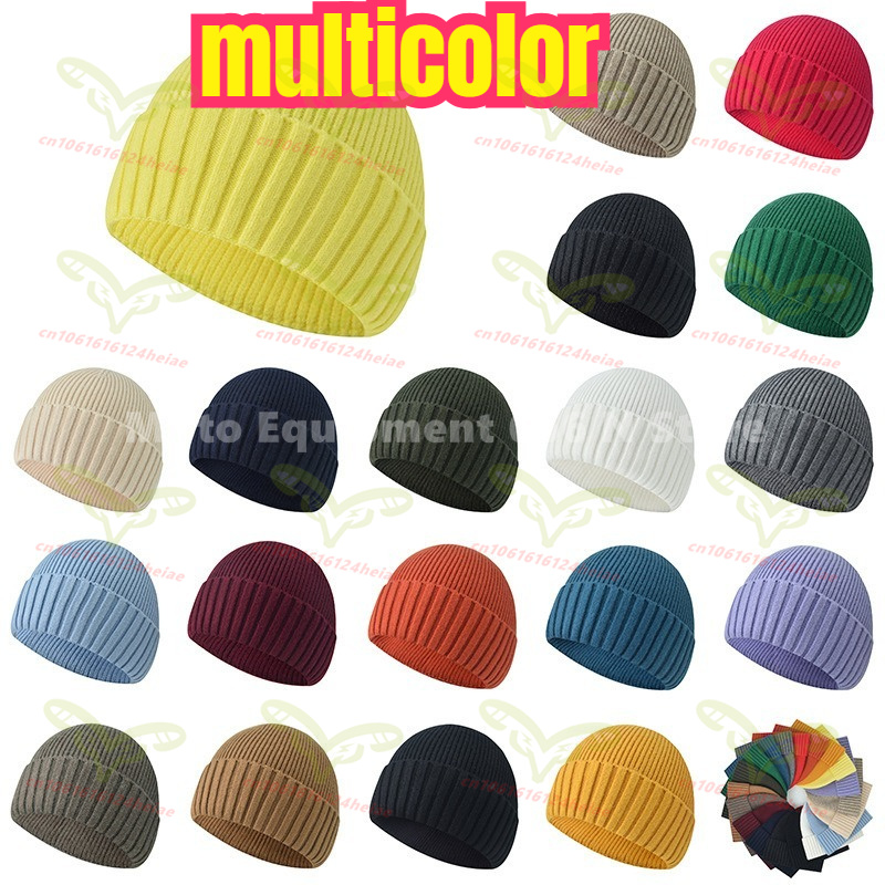 Autumn Winter Soft Knitted Bea - Beanie Cuffed Knit ulasan dan harga