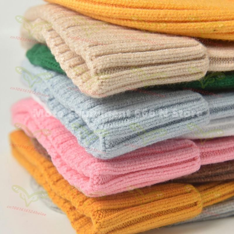 Autumn Winter Soft Knitted Bea - Beanie Cuffed Knit ulasan dan harga