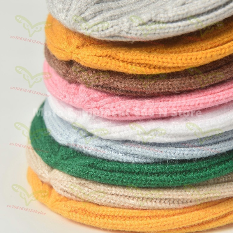 Autumn Winter Soft Knitted Bea - Beanie Cuffed Knit ulasan dan harga
