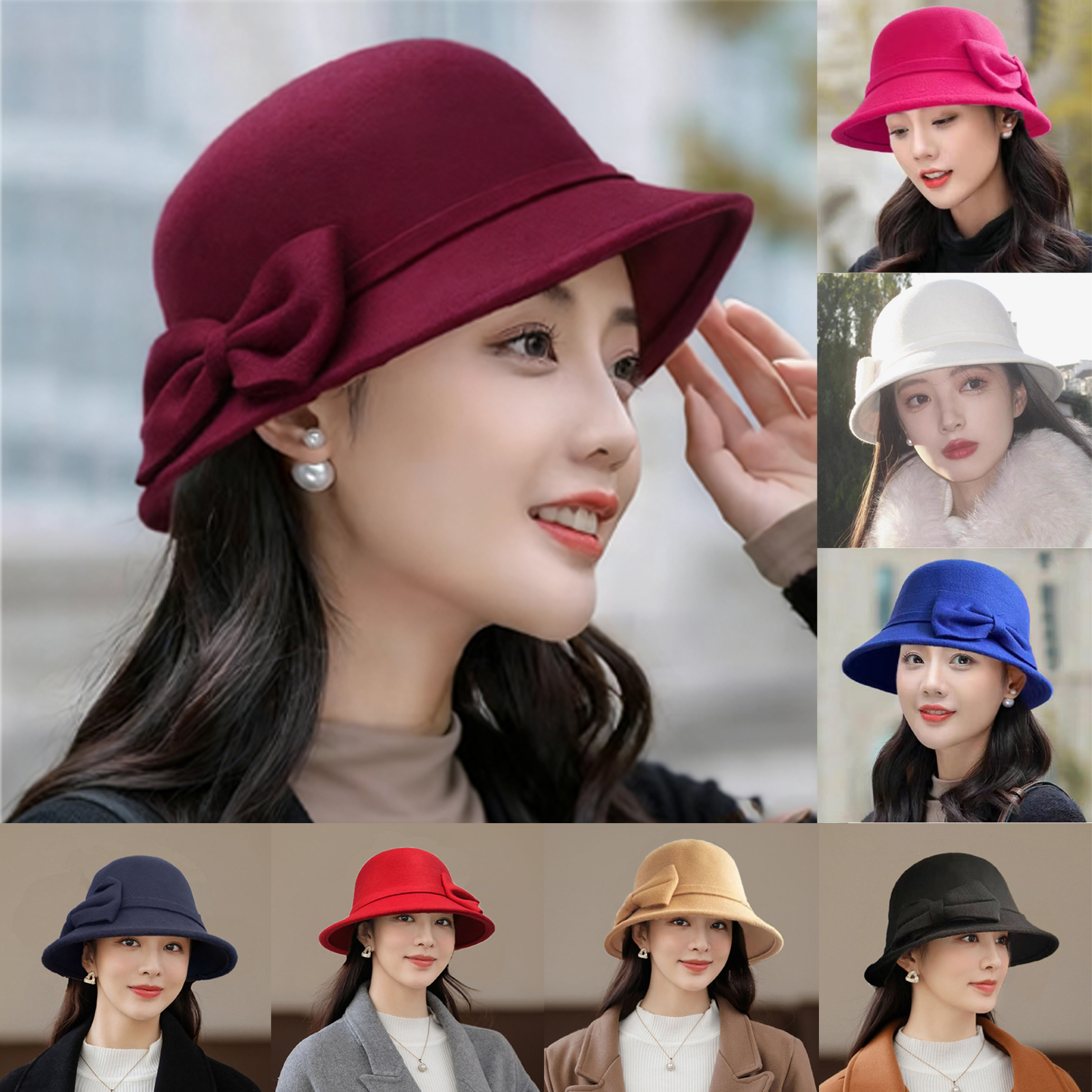 Wool Hat Trendy Bucket Hat Ver - Fedora Hat Wool ulasan dan harga