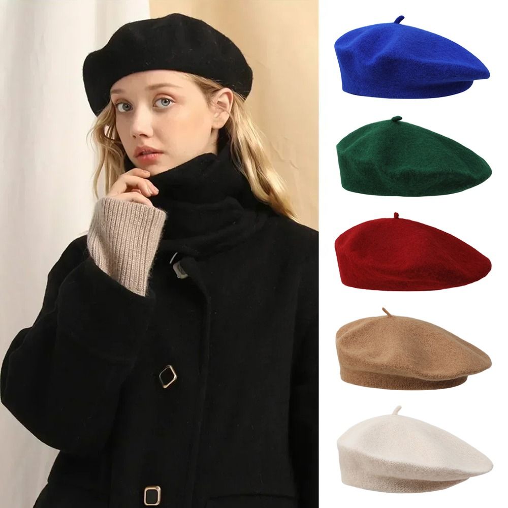 Autumn Winter Warm Wool Berets - Beret French Wool ulasan dan harga